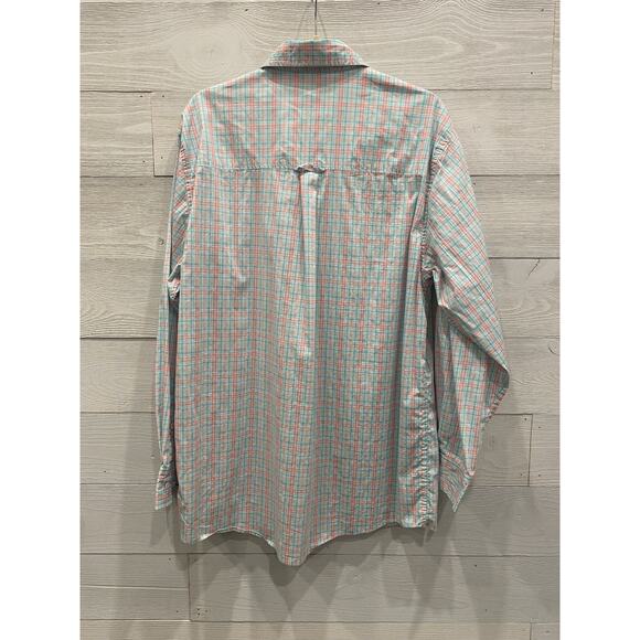 Mens Shirt Size Large Tackle & Tides Plaid Button Down UPF 28 Stain Resistant - Picture 4 of 10